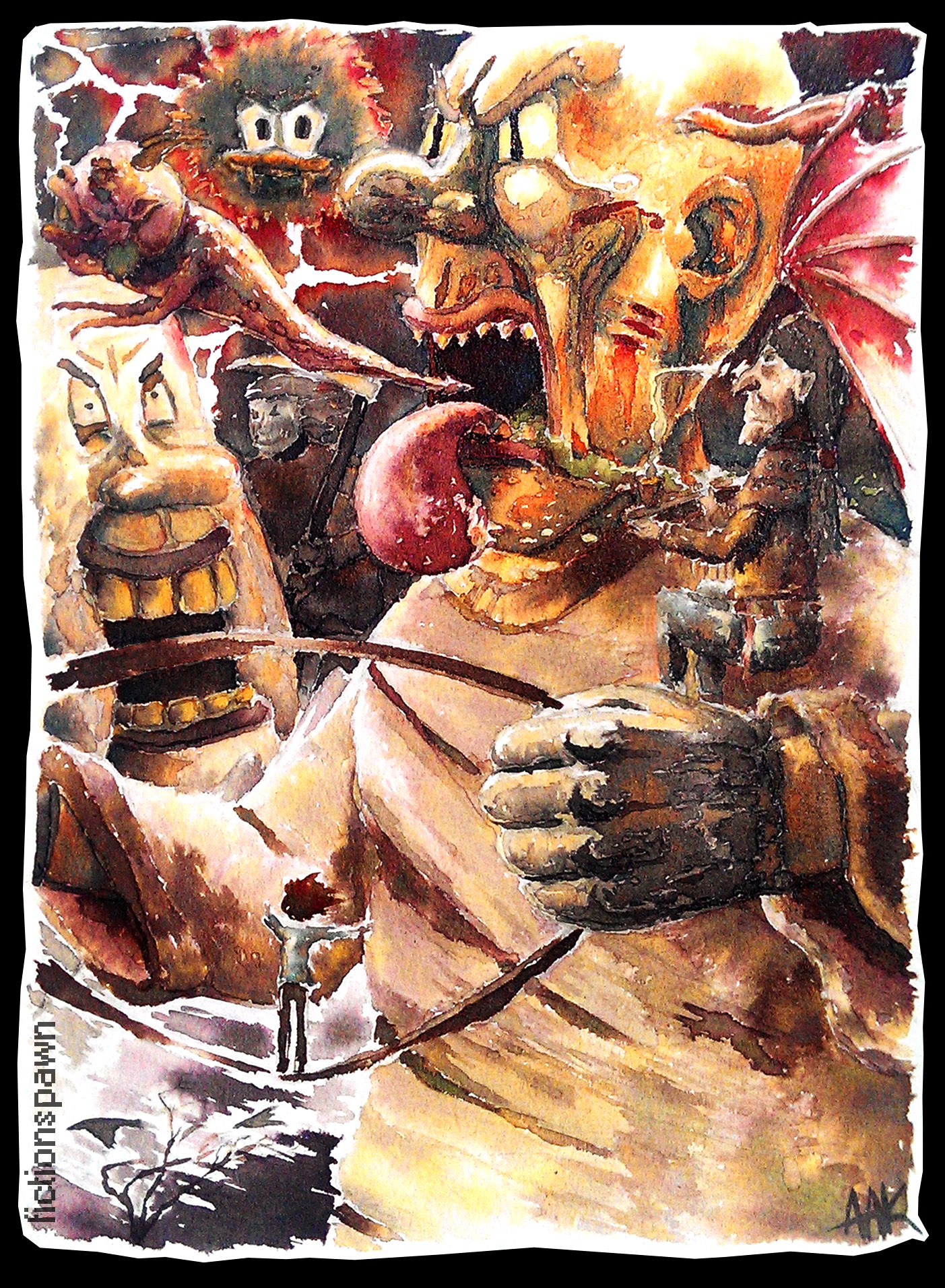 A man is riding through a nightmare Aak fictionspawn