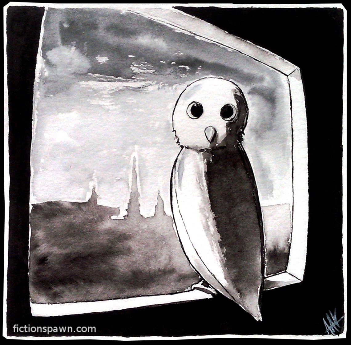 Owl in the Window. Aak fictionspwn