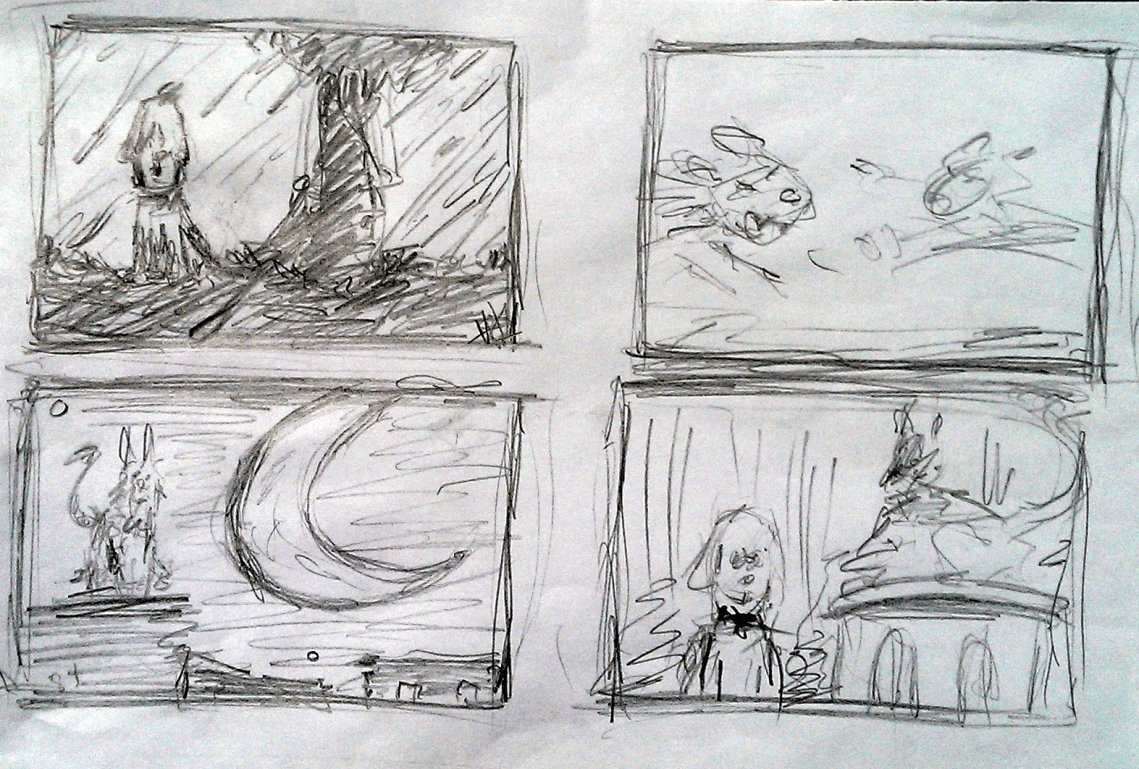 Dog tied to a tree, cat on the roof.