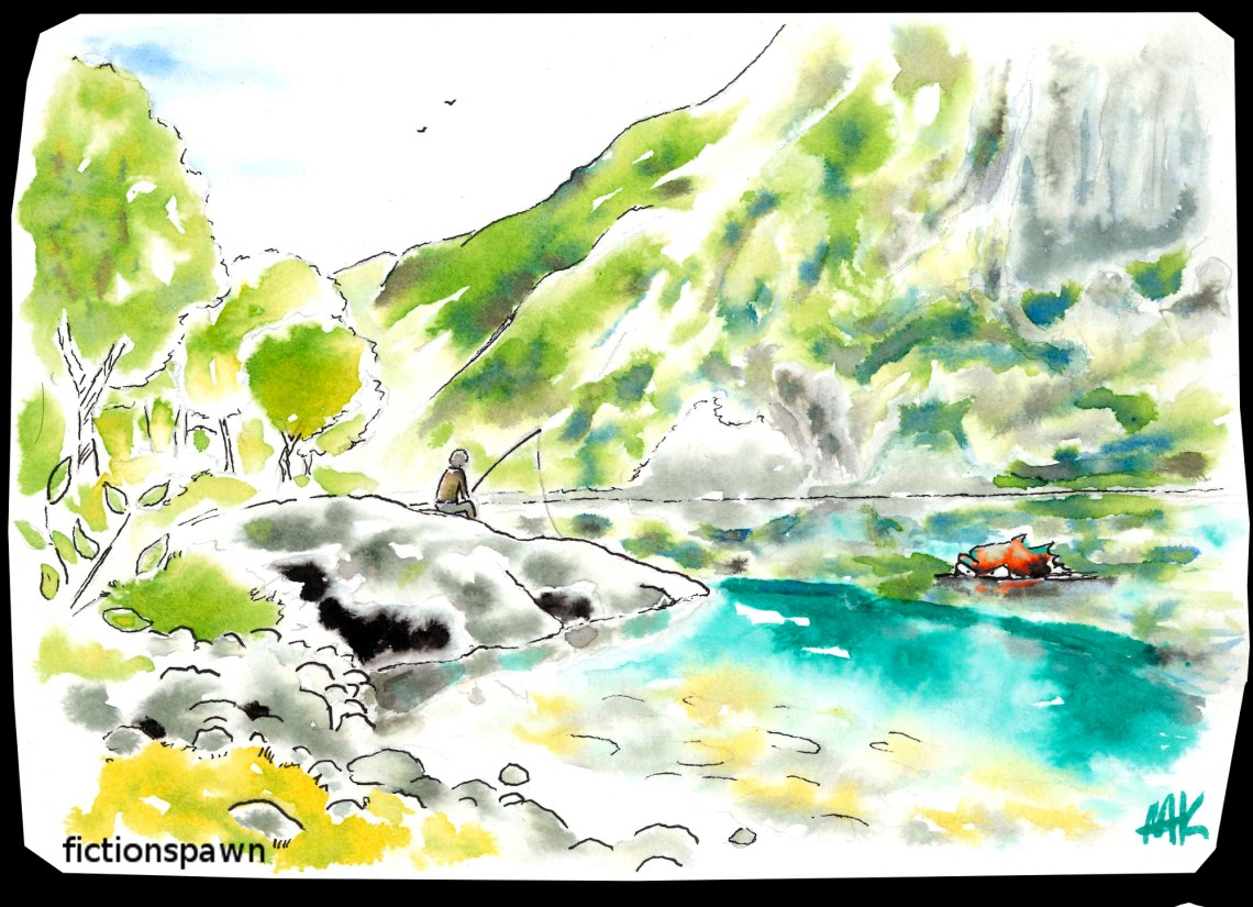 A fisherman and a lakemonster Aak fictionspawn