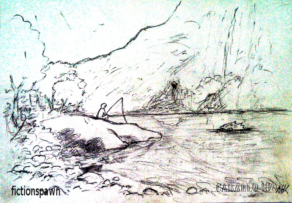 Lakemonster and fisherman Aak fictionspawn