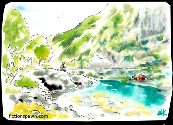 A lake monster. Aak fictionspawn