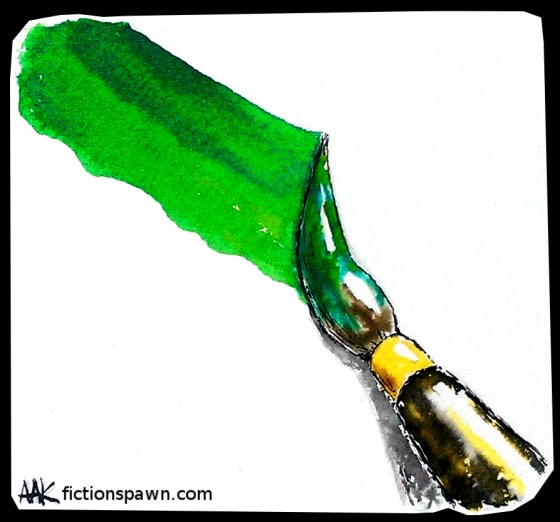A paintbrush making a line. Aak fictionspawn
