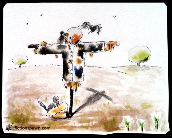 A scarecrow and crows. Aak fictionspawn
