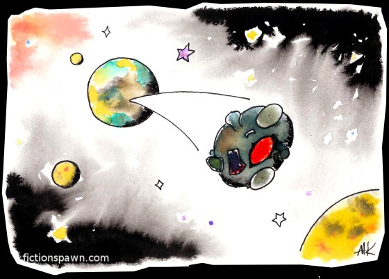 A probe leaving an exo planet. Aak fictionspawn