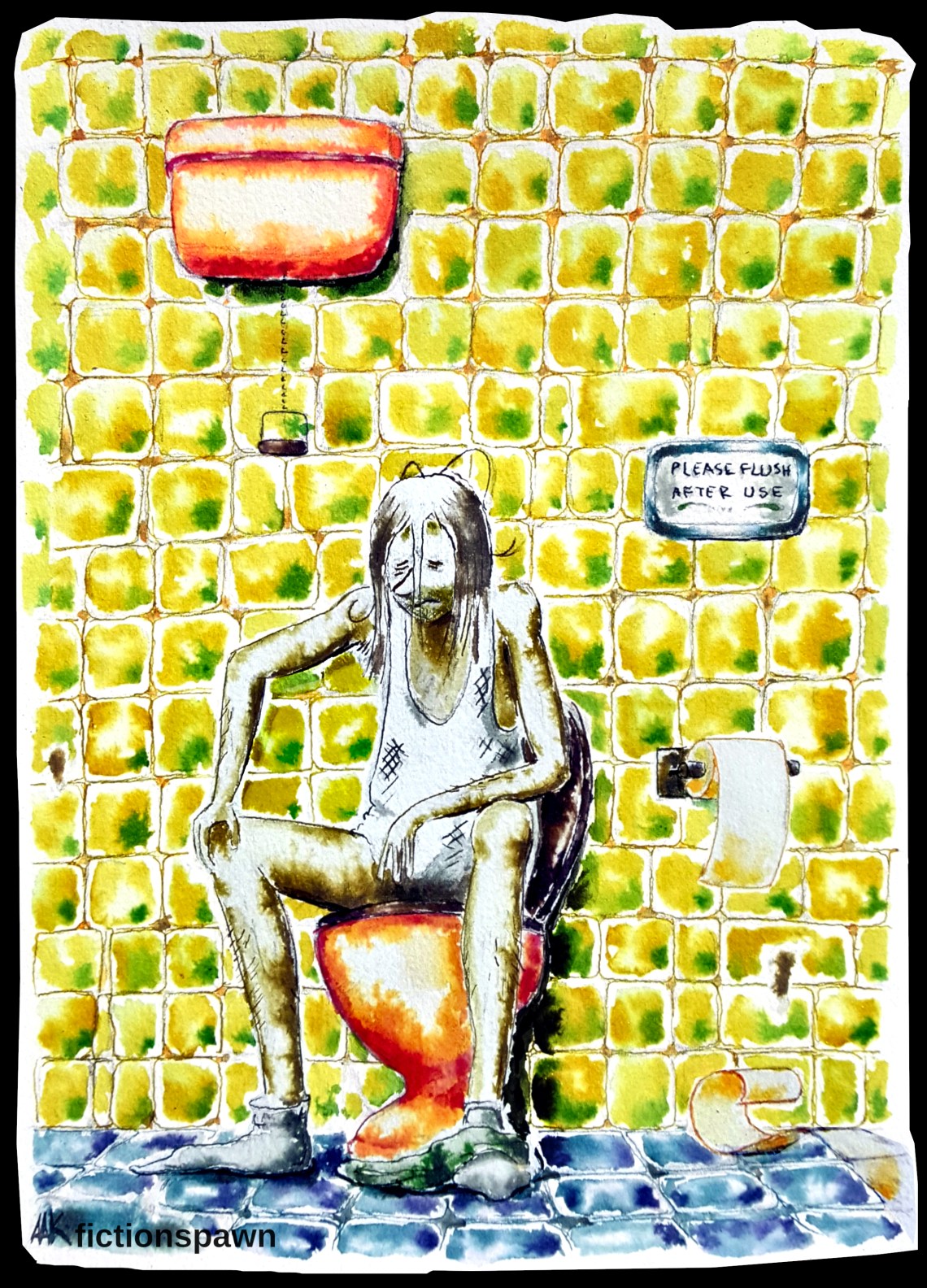 Man on toilet Aak fictionspawn