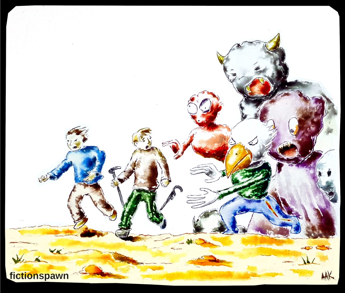 Boys running from monsters Aak fictionspawn