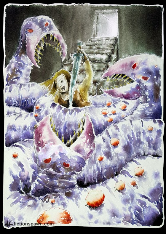 Barbarian fighting monsters. Aak fictionspawn