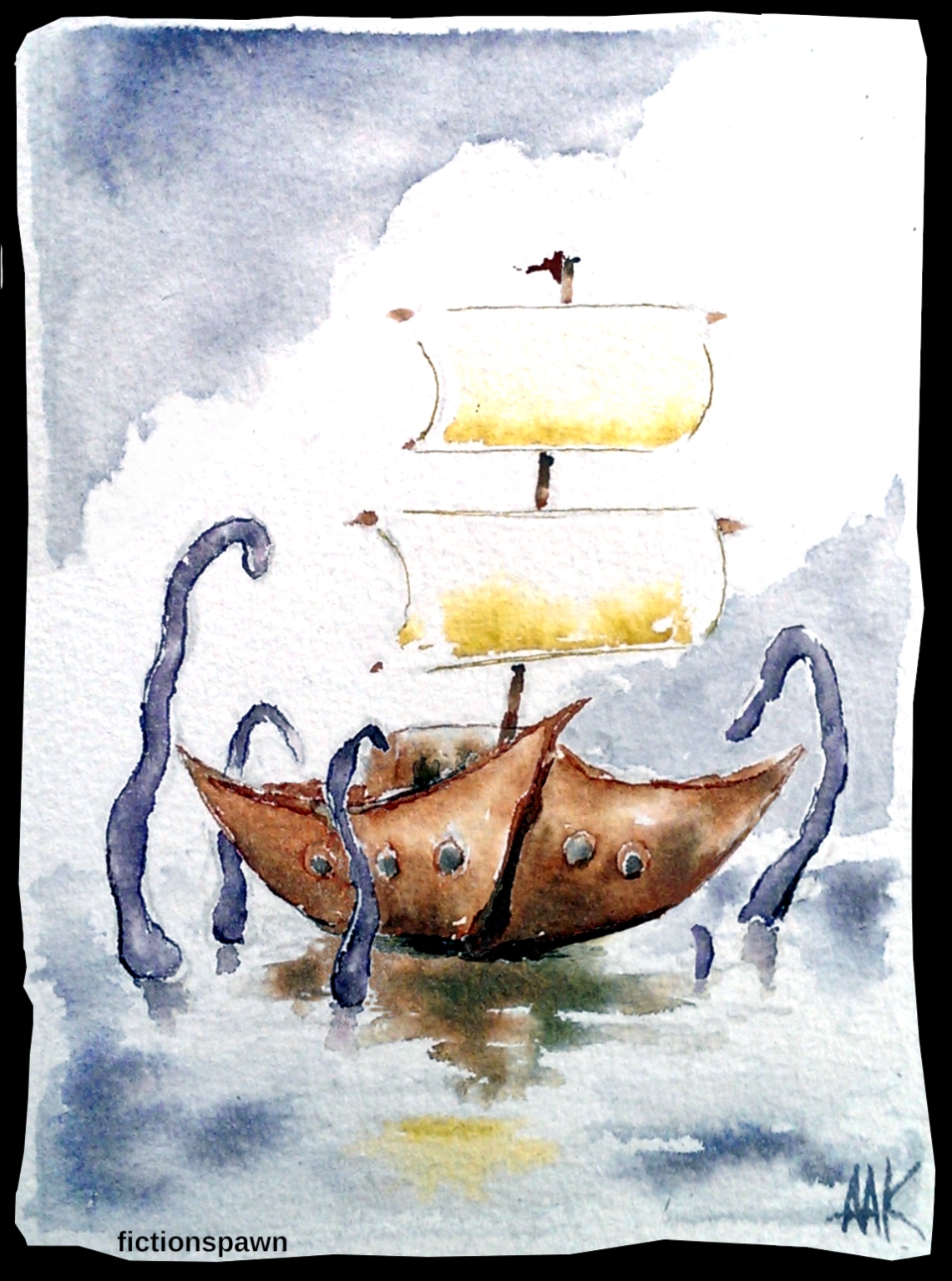 Tentacles attacking a sailboat Aak fictionspawn