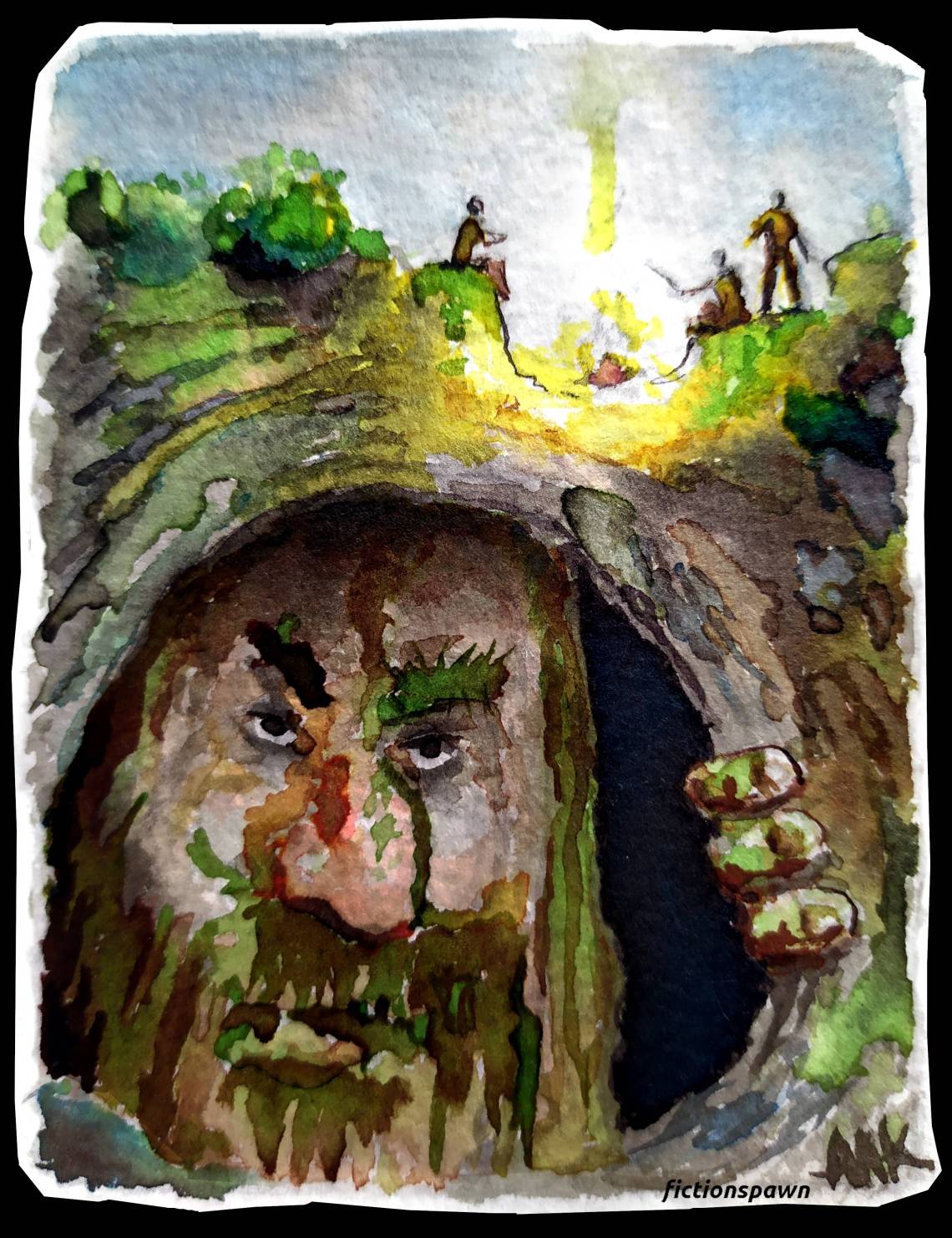 A troll listening to a bondfire story fictionspawn Aak