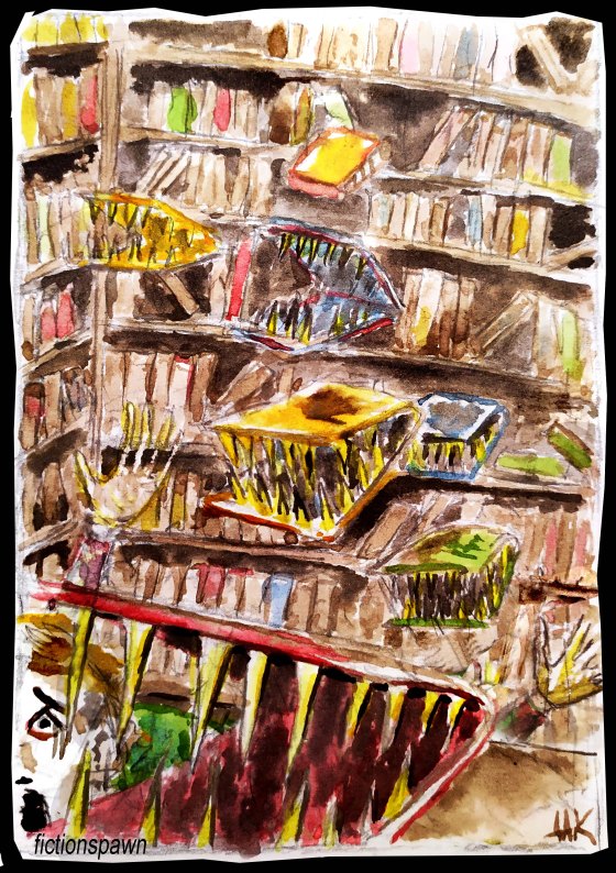 Book attack Aak fictionspawn ink illustration