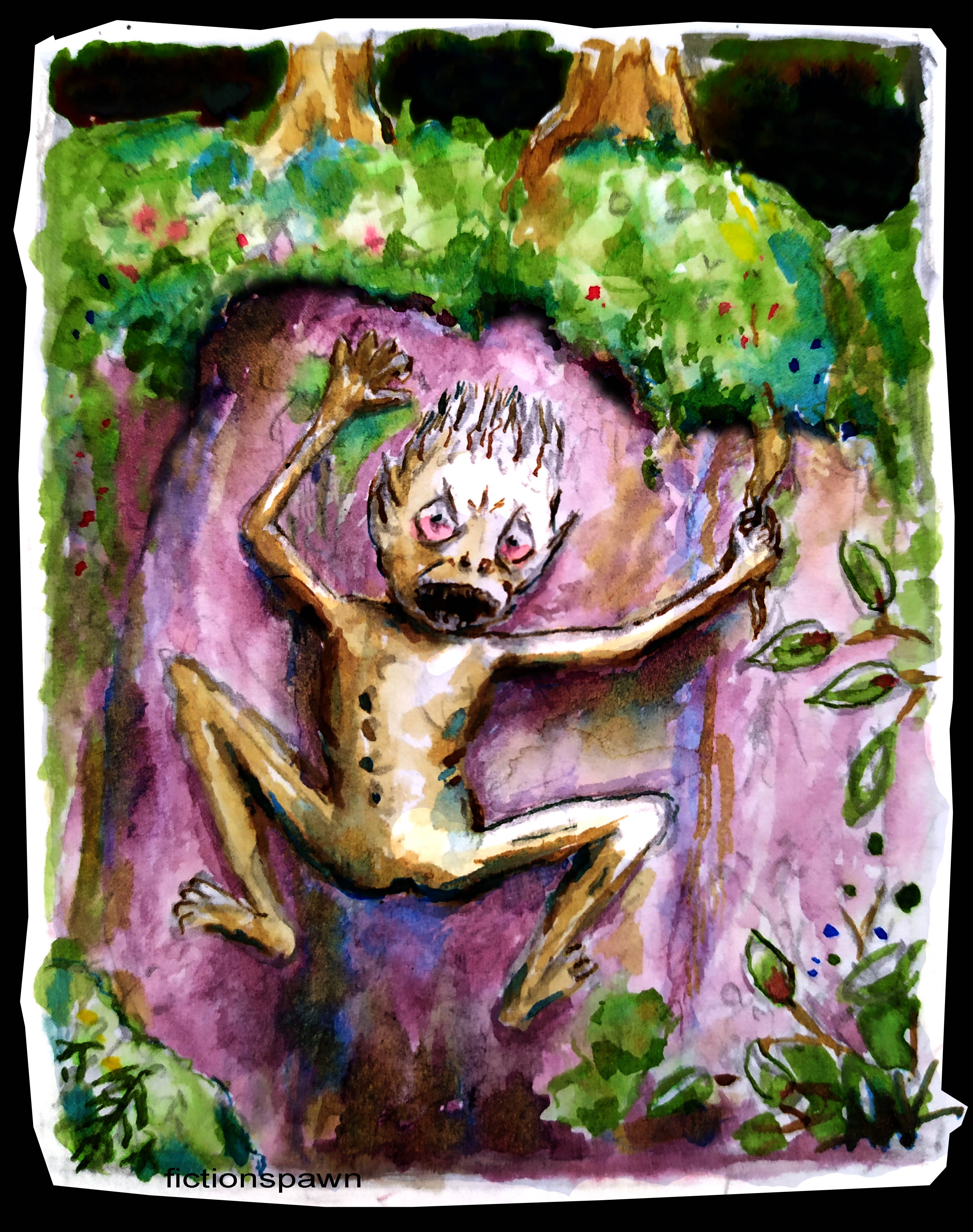 Creature hanging on a rock Aak fictionspawn